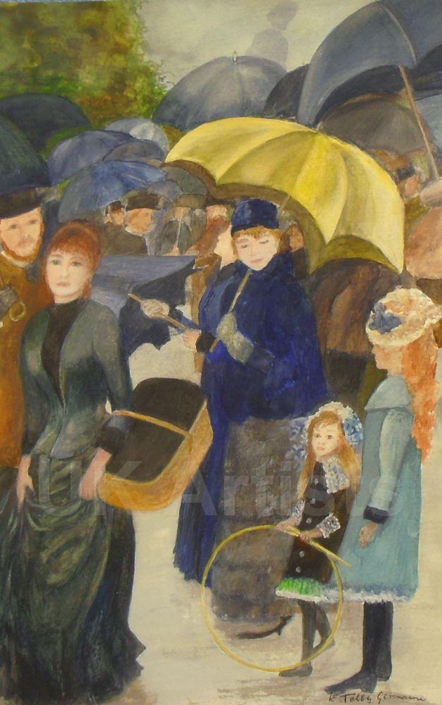 Artwork for sale small copy of Renoir's painting 'The Umbrellas'